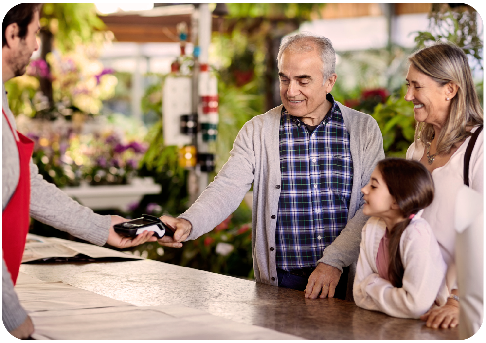 Garden centre card payment