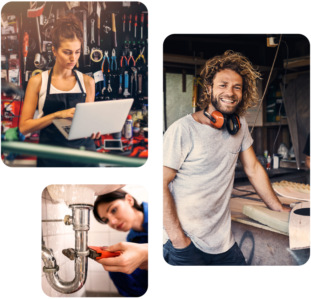 Tradespeople at work