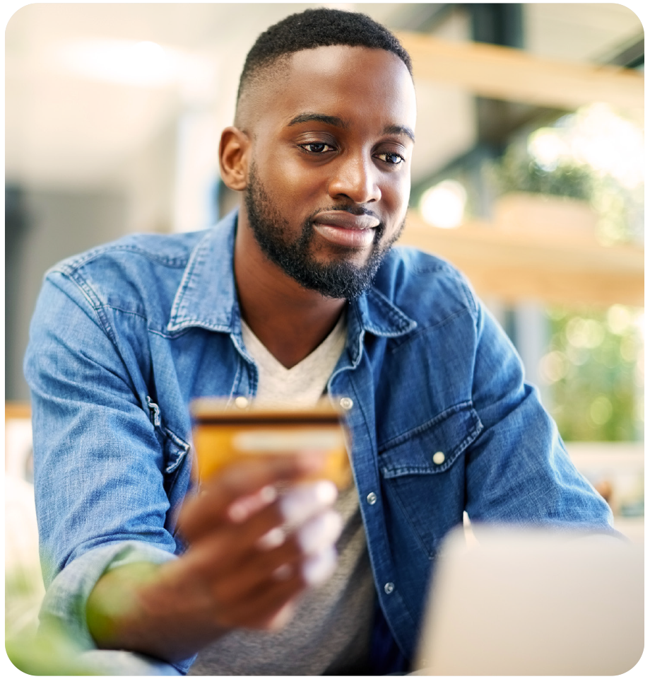 Making a payment on a laptop