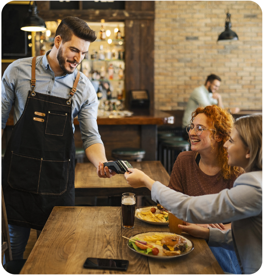 Card payment at restaurant