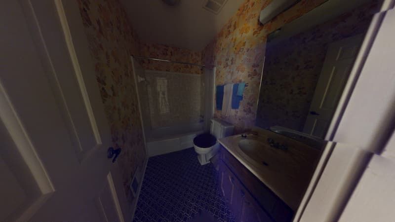 Secondary bathroom with water damage