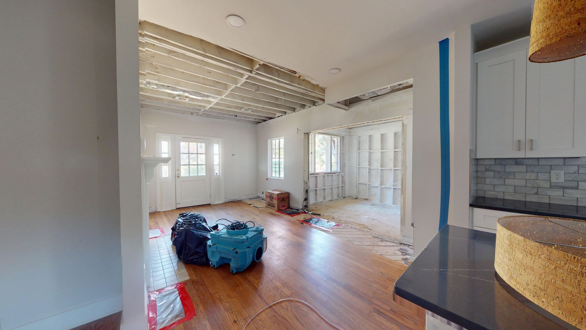 Wall damage before reconstruction