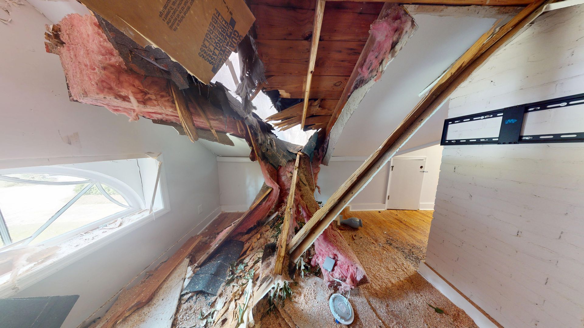 Water damage before restoration
