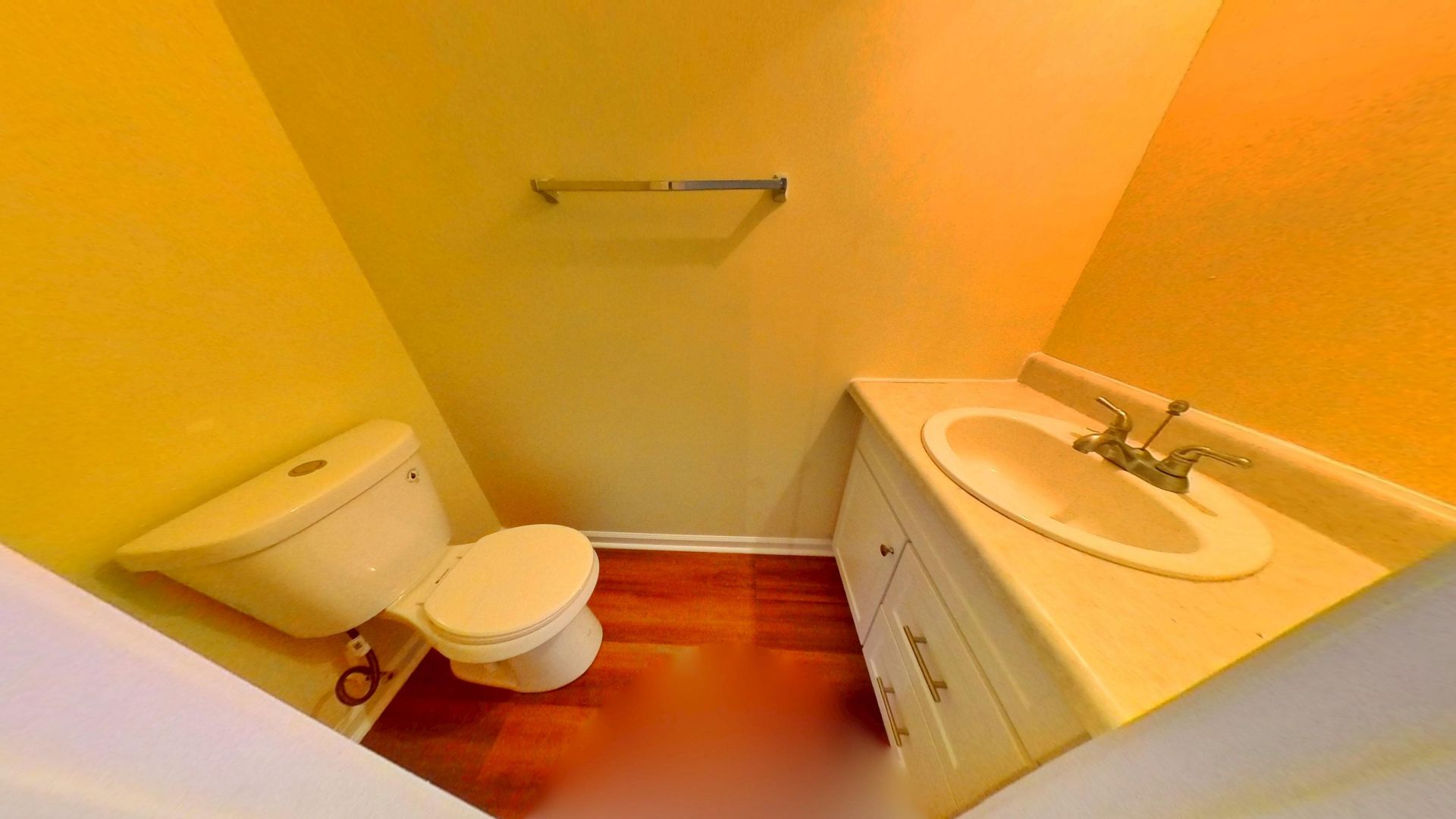 Bathroom water damage after restoration