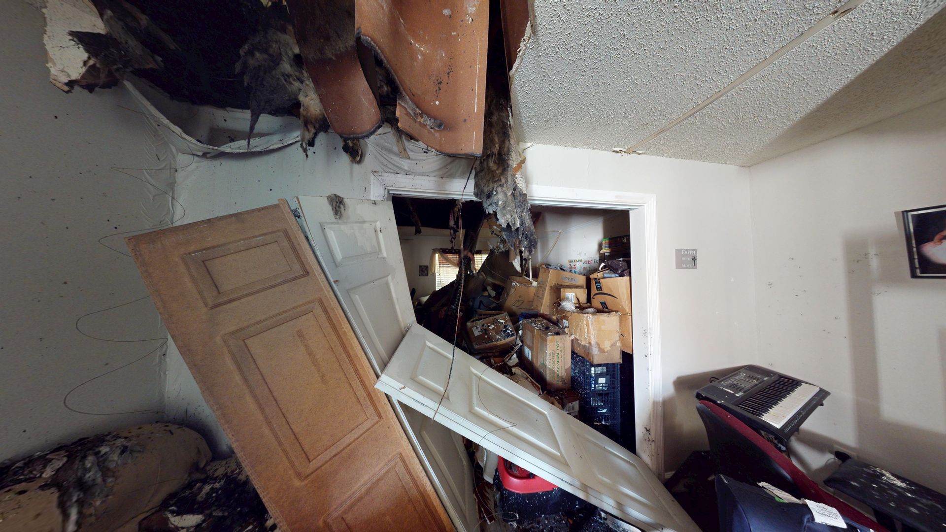 Bedroom before fire restoration