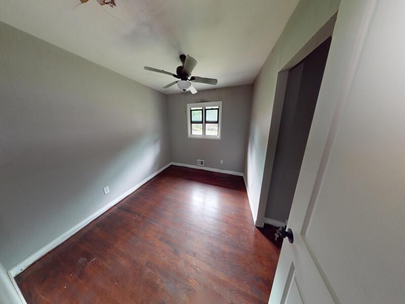 Master bedroom fire damage before restoration