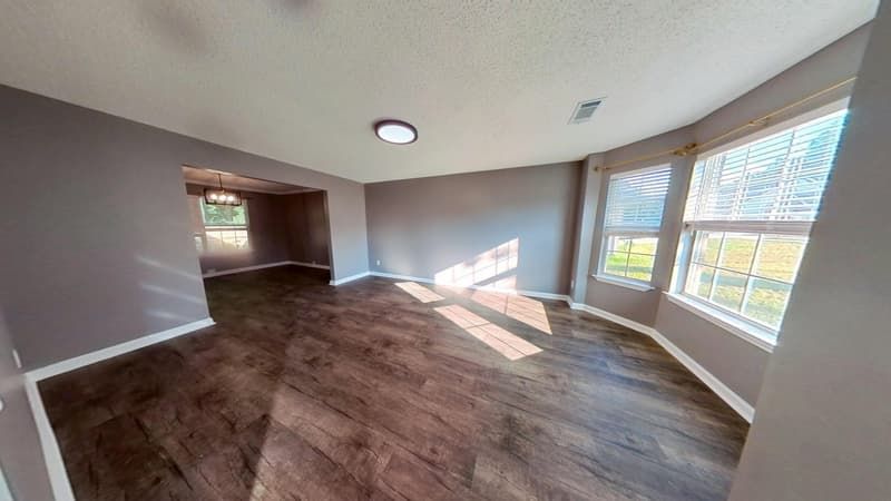 Family room after complete fire damage restoration and rebuild
