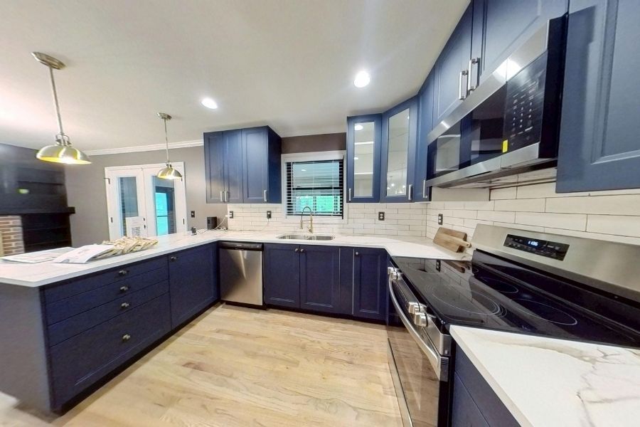 Fully restored kitchen after professional fire damage restoration