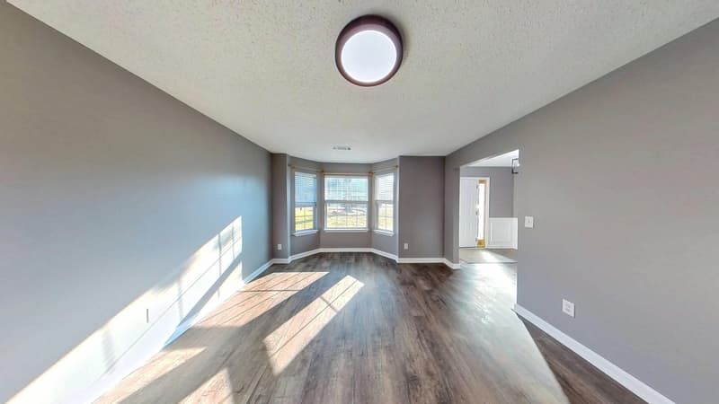 Second interior space after complete fire damage restoration and rebuild