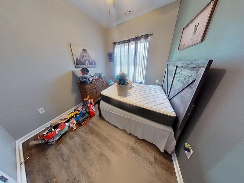 Fully restored bedroom with new flooring