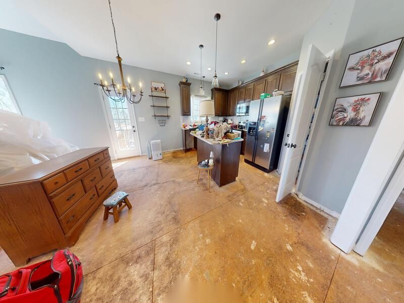 Kitchen with water damage
