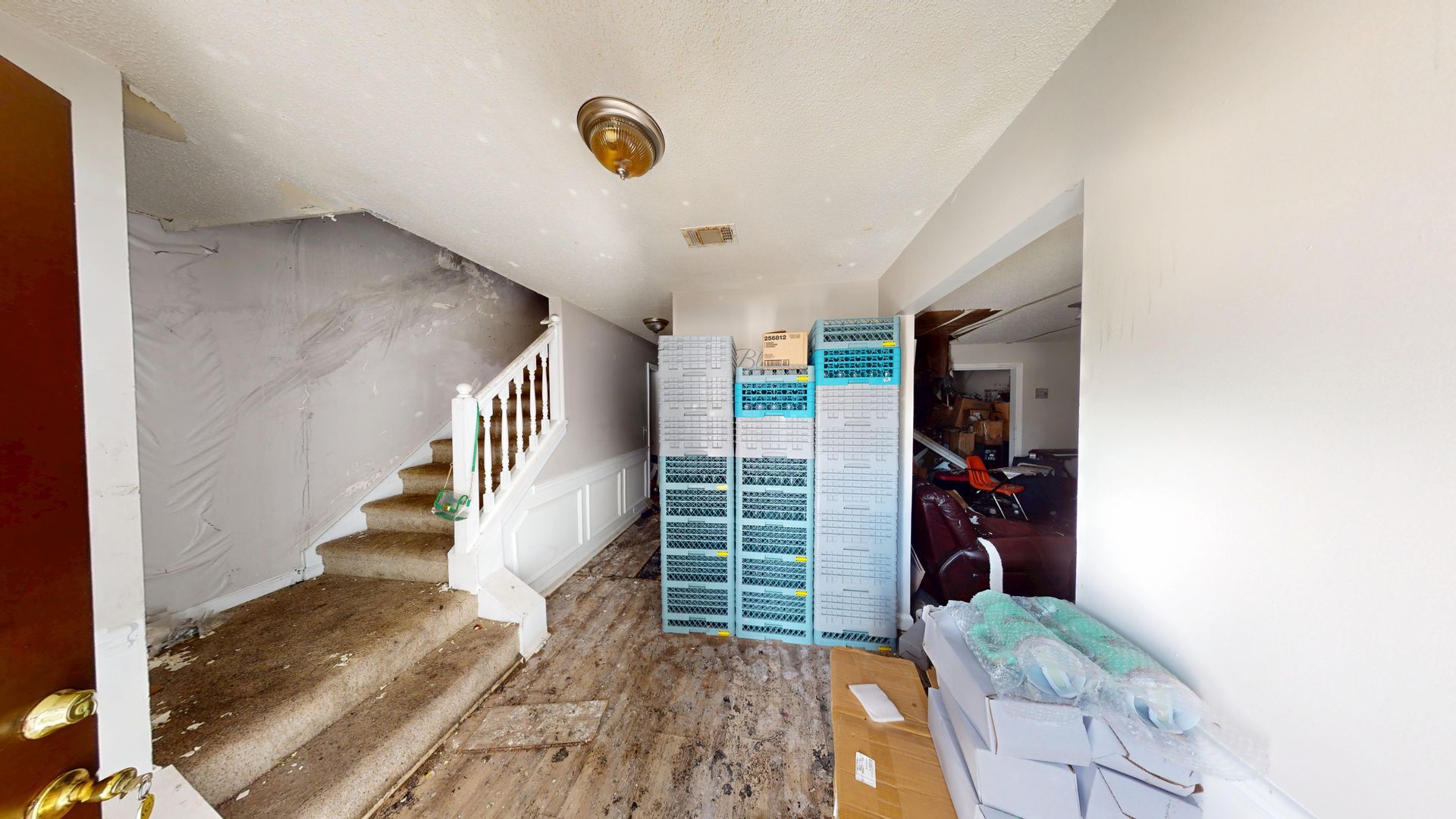 Hallway before fire restoration