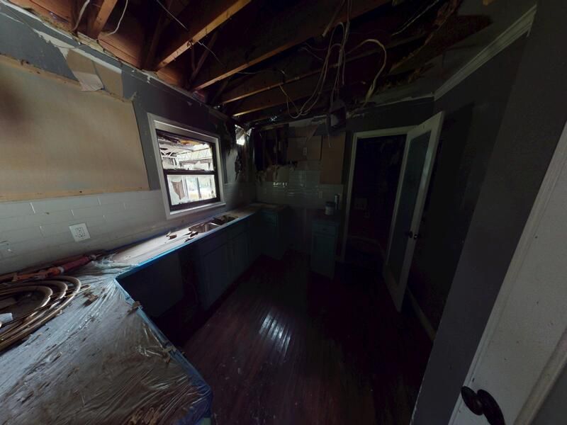 Kitchen fire damage before restoration phase 1