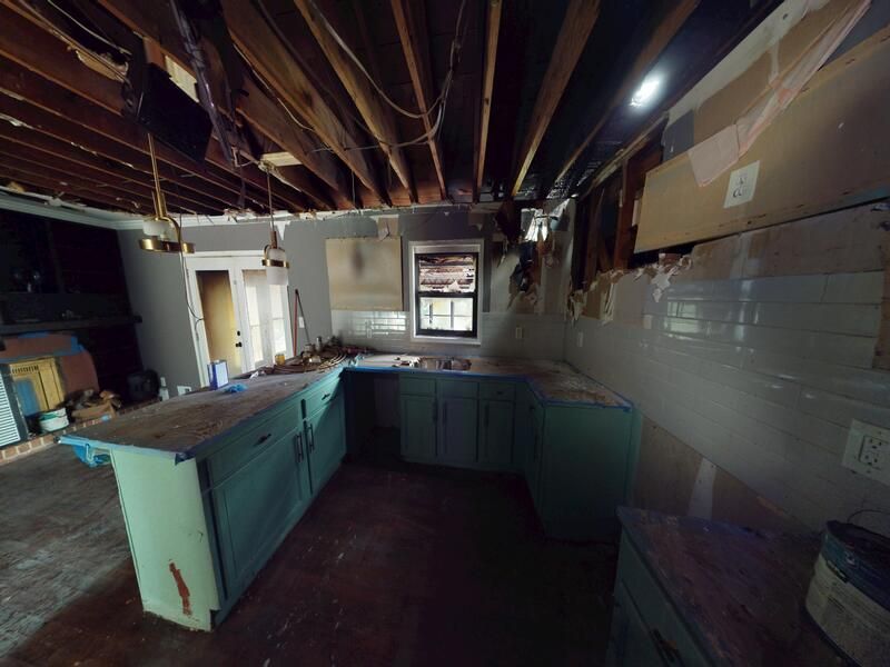 Kitchen fire damage before restoration phase 2