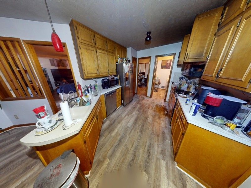 Kitchen fire damage before final restoration