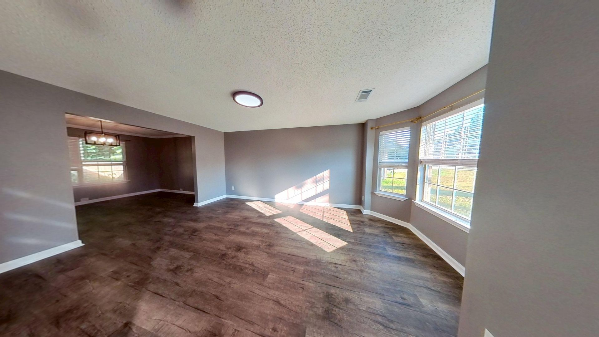 Living room after fire restoration