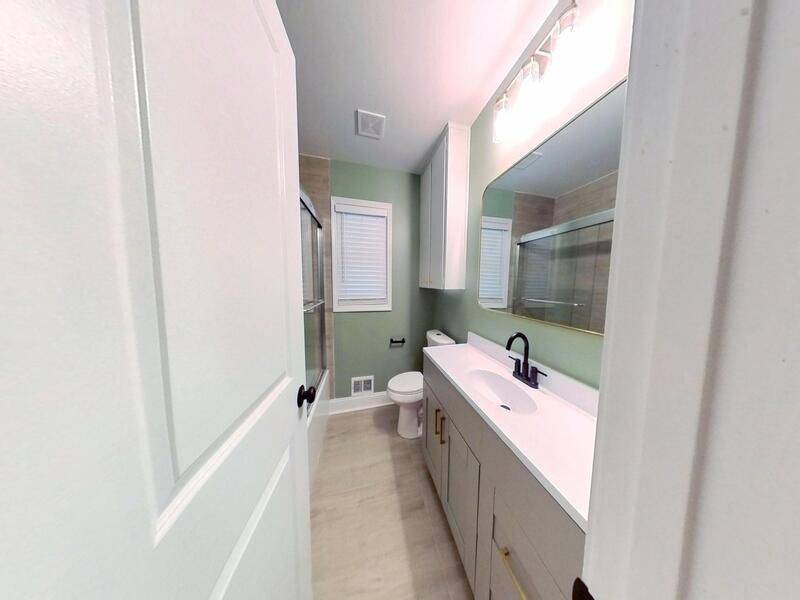 Guest bathroom fire damage after restoration