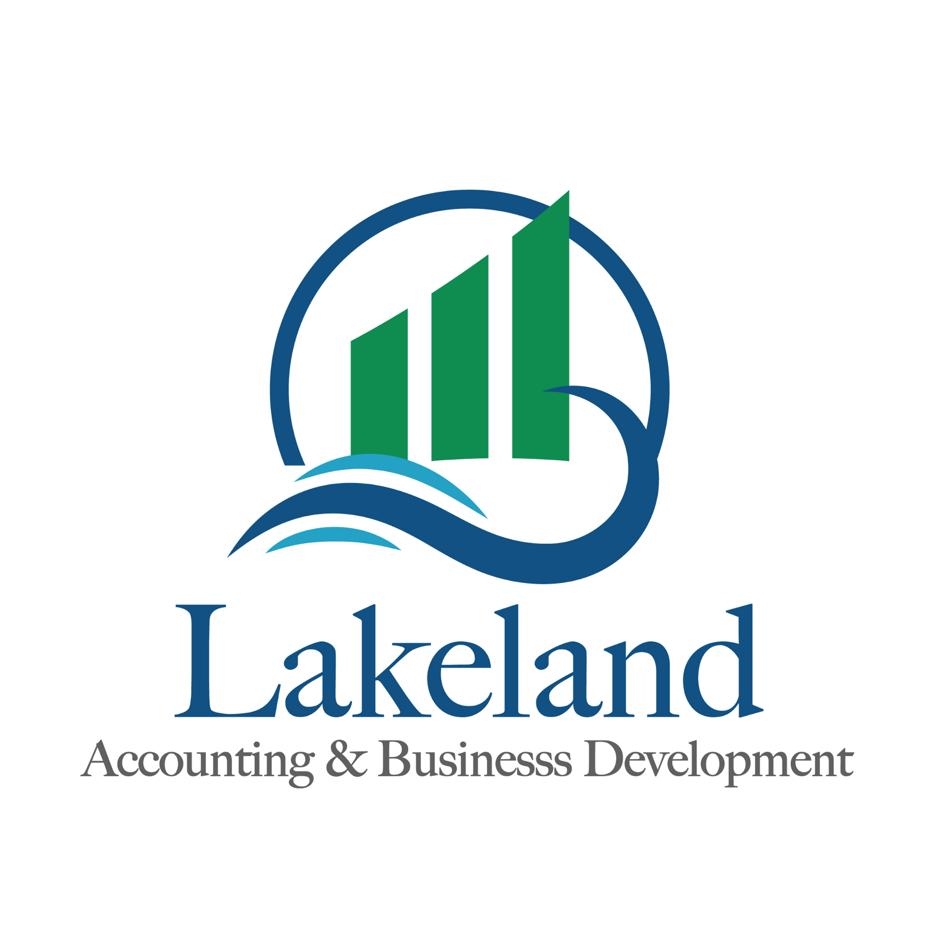 a black and white logo for lakeland accounting and consulting services , llc .