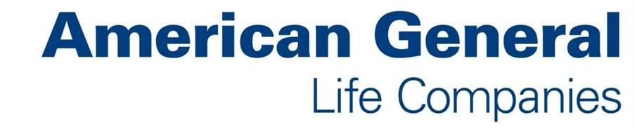 A blue and white logo for american general life companies