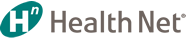 The hp health net logo is shown on a white background.