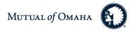 A logo for the mutual of omaha with a native american head in a circle.