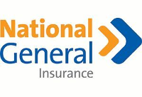 The national general insurance logo is blue and orange with an arrow pointing to the right.