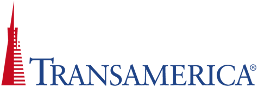 A transamerica logo with a red tower on a white background