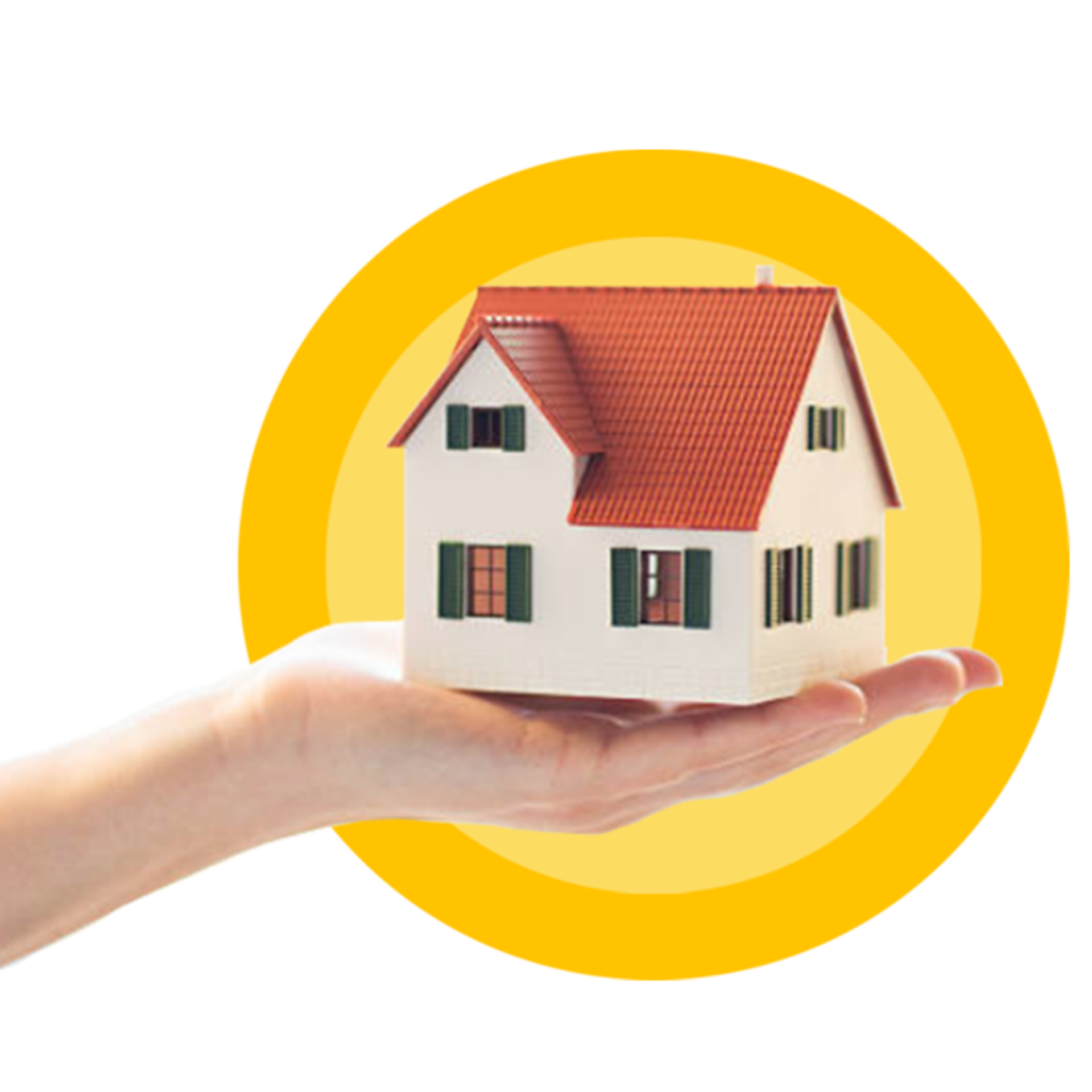 A hand holding a model house, illustrating Sunshine Homebuyers' fast and hassle-free option to sell your Omaha house for cash.
