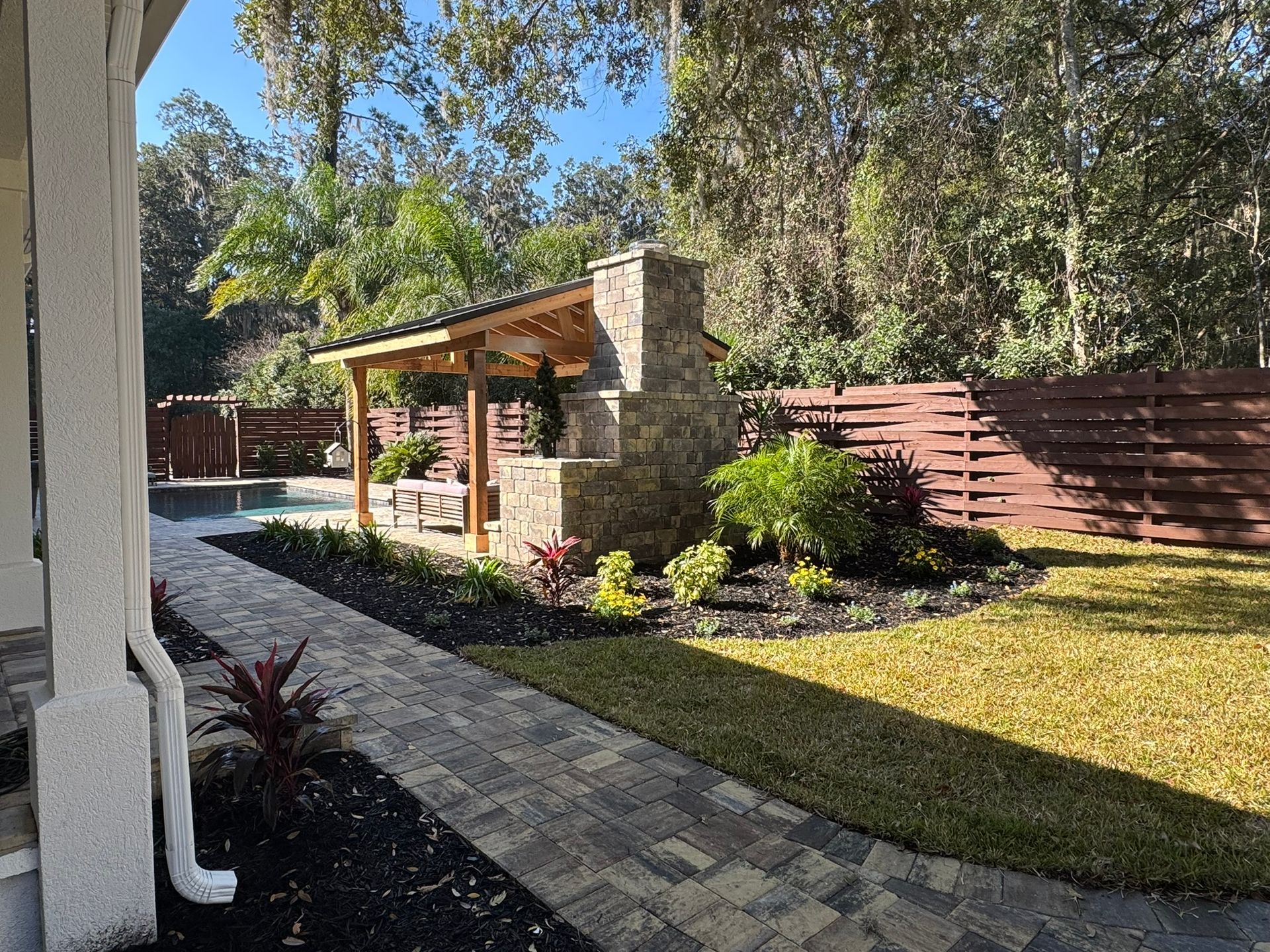 Stonegate Fireplace with Cedar Cabana