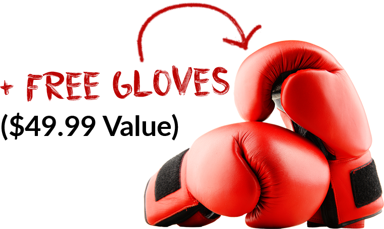 a pair of red boxing gloves are being offered for $ 49.99