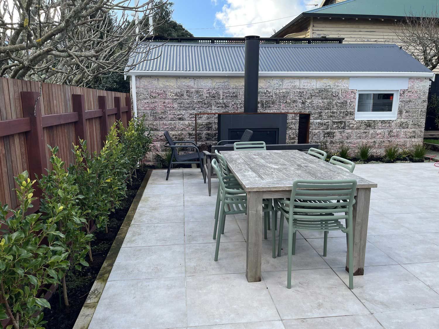 Tables and Chairs in Patio — Wellington, NZ — Three Trees Landscaping