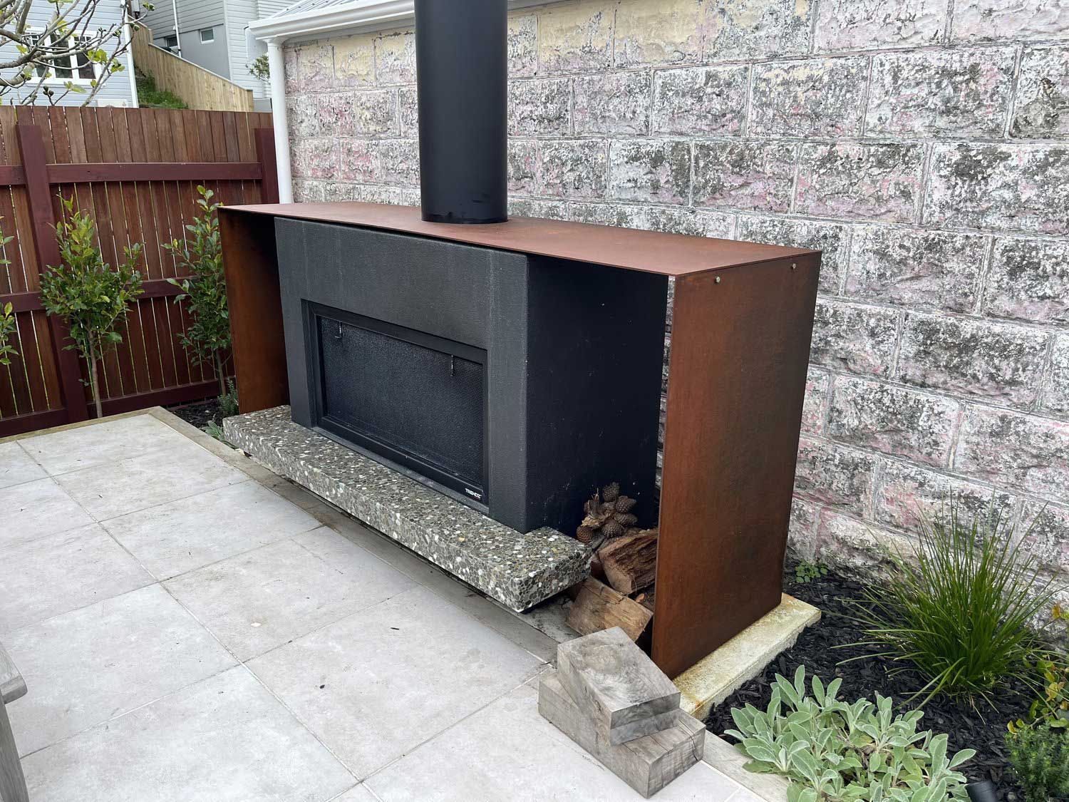 Outdoor Fireplace — Wellington, NZ — Three Trees Landscaping