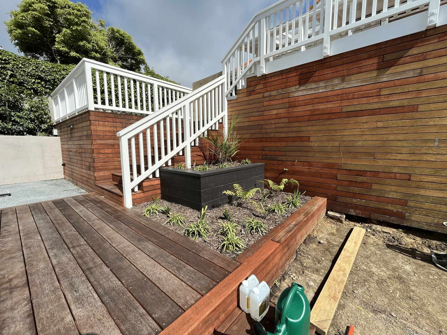 Constructed Wide Deck — Wellington, NZ — Three Trees Landscaping