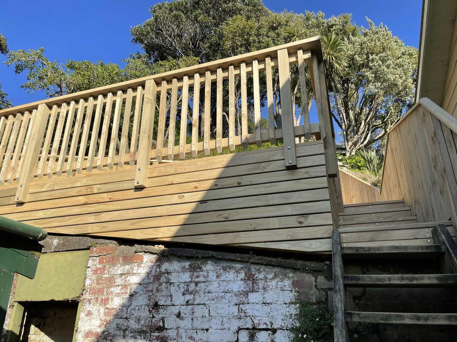 Constructed Wooden Deck — Wellington, NZ — Three Trees Landscaping