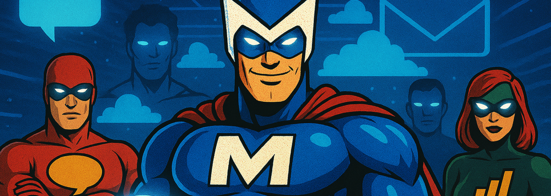 Picture of The marketing superheroes. Picture of The marketing superheroes.