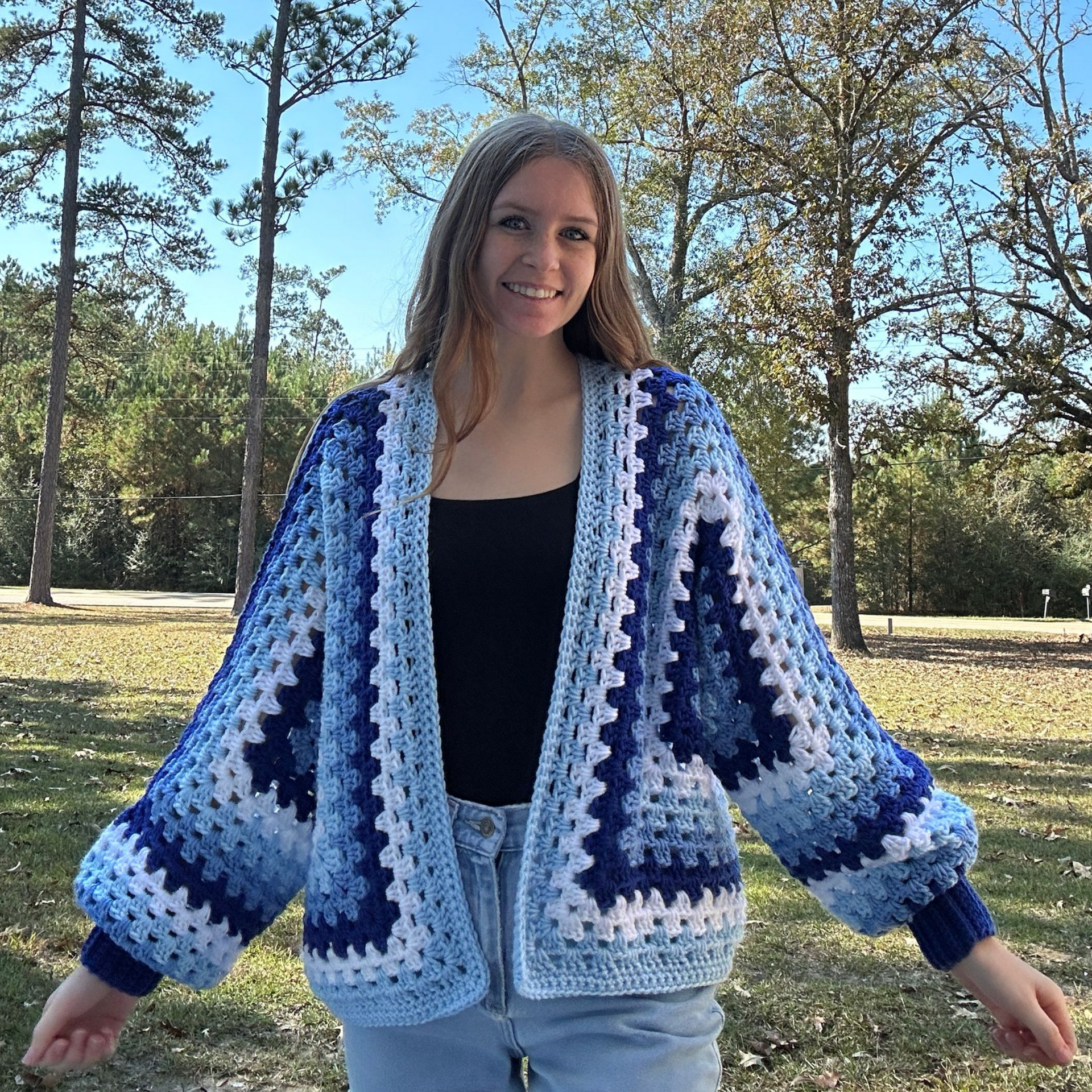Hexagon Cardigan - Winter Blue