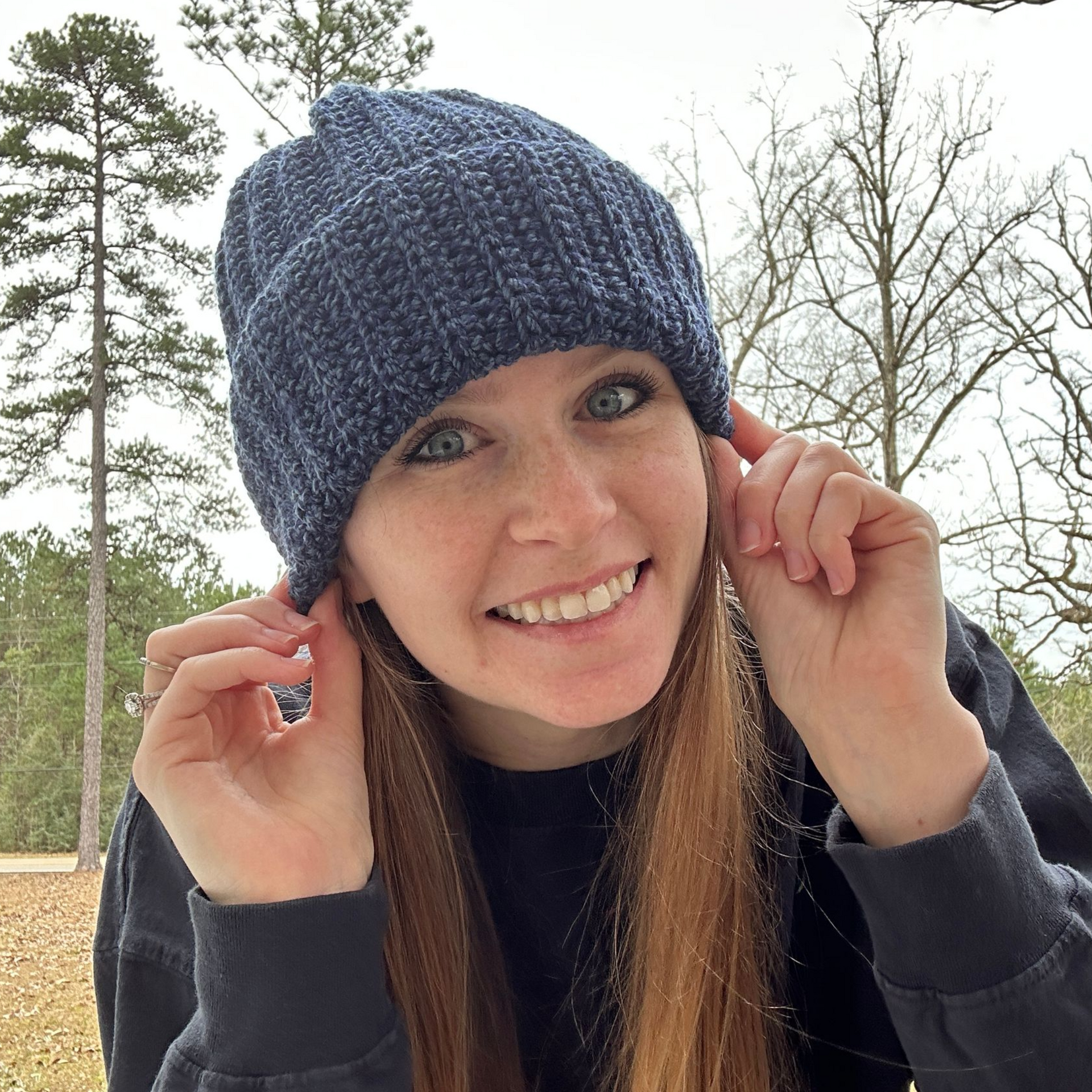 Ribbed Beanie - Blue