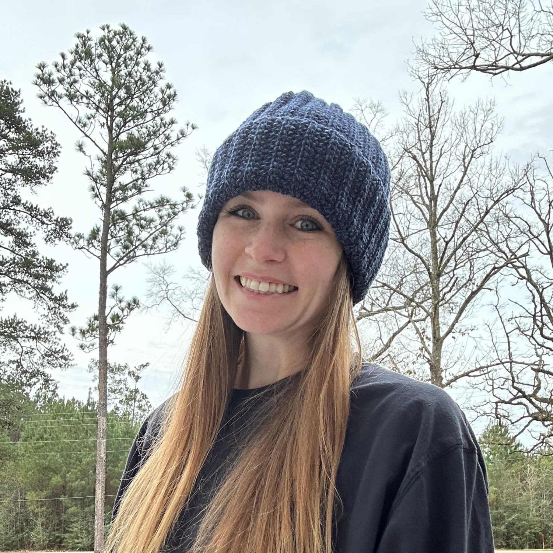 Ribbed Beanie - Blue