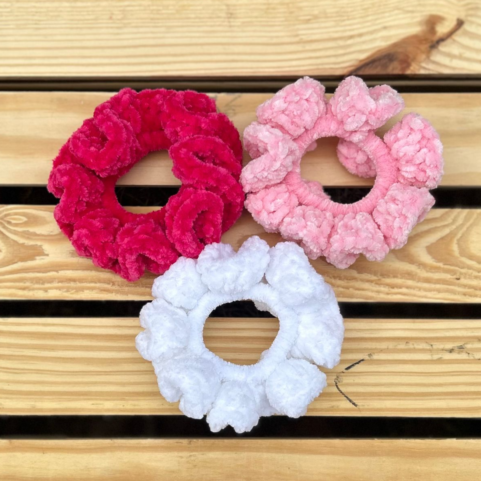 Pretty in Pink Scrunchies - Set of 3