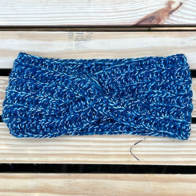 Dark Blues Ear Warmer - Small/Medium Adult