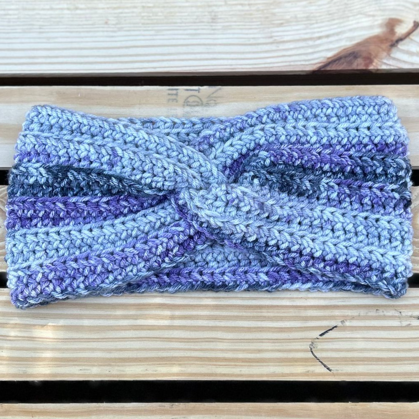 Purple & Gray Ear Warmer - Small/Medium Adult