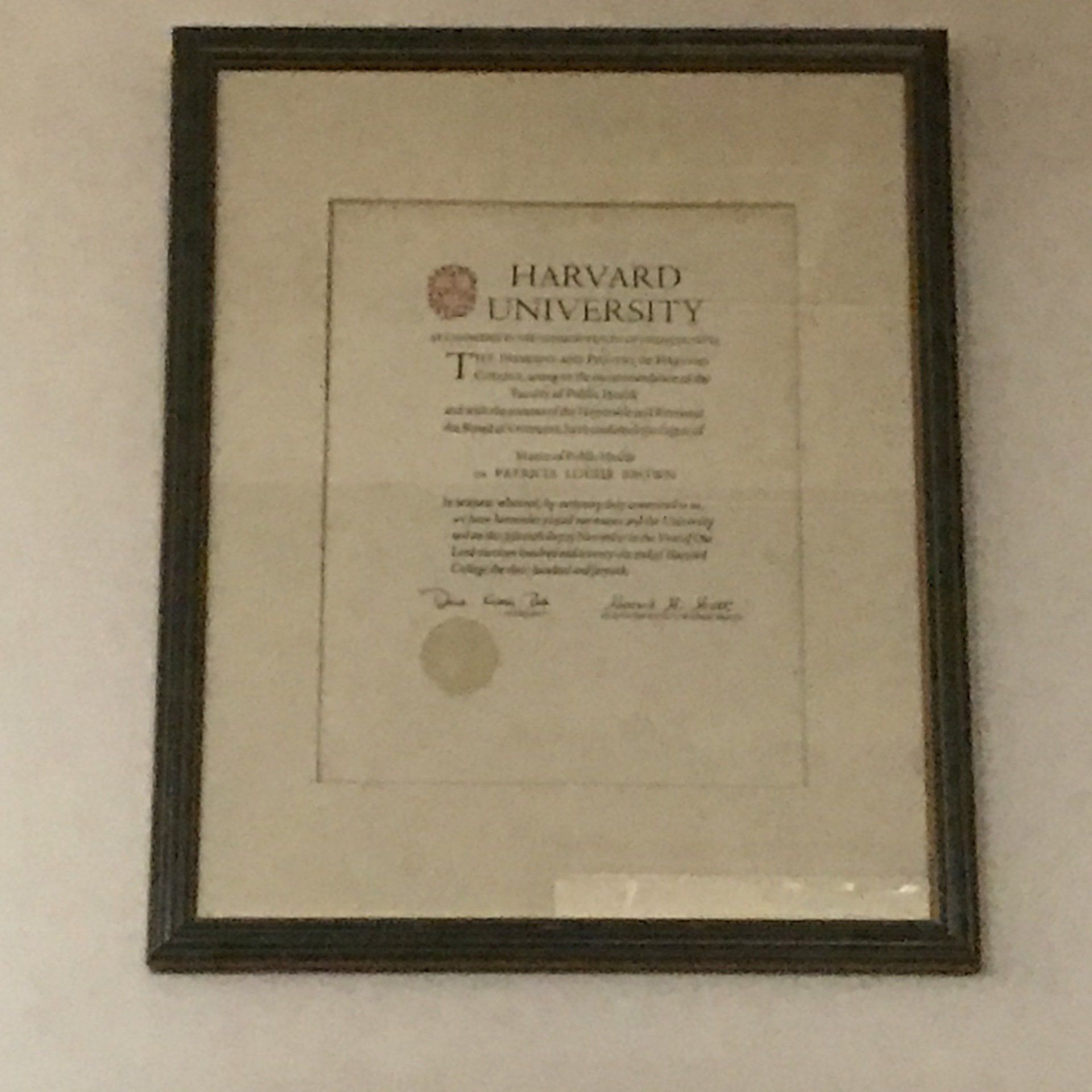 Award from Harvard University — Boston, MA — Boston Orthodontics