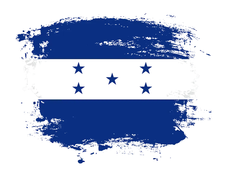 A brush stroke of the honduras flag on a white background