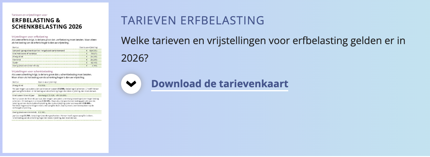 tarievenkaart , taieven erfbelasing