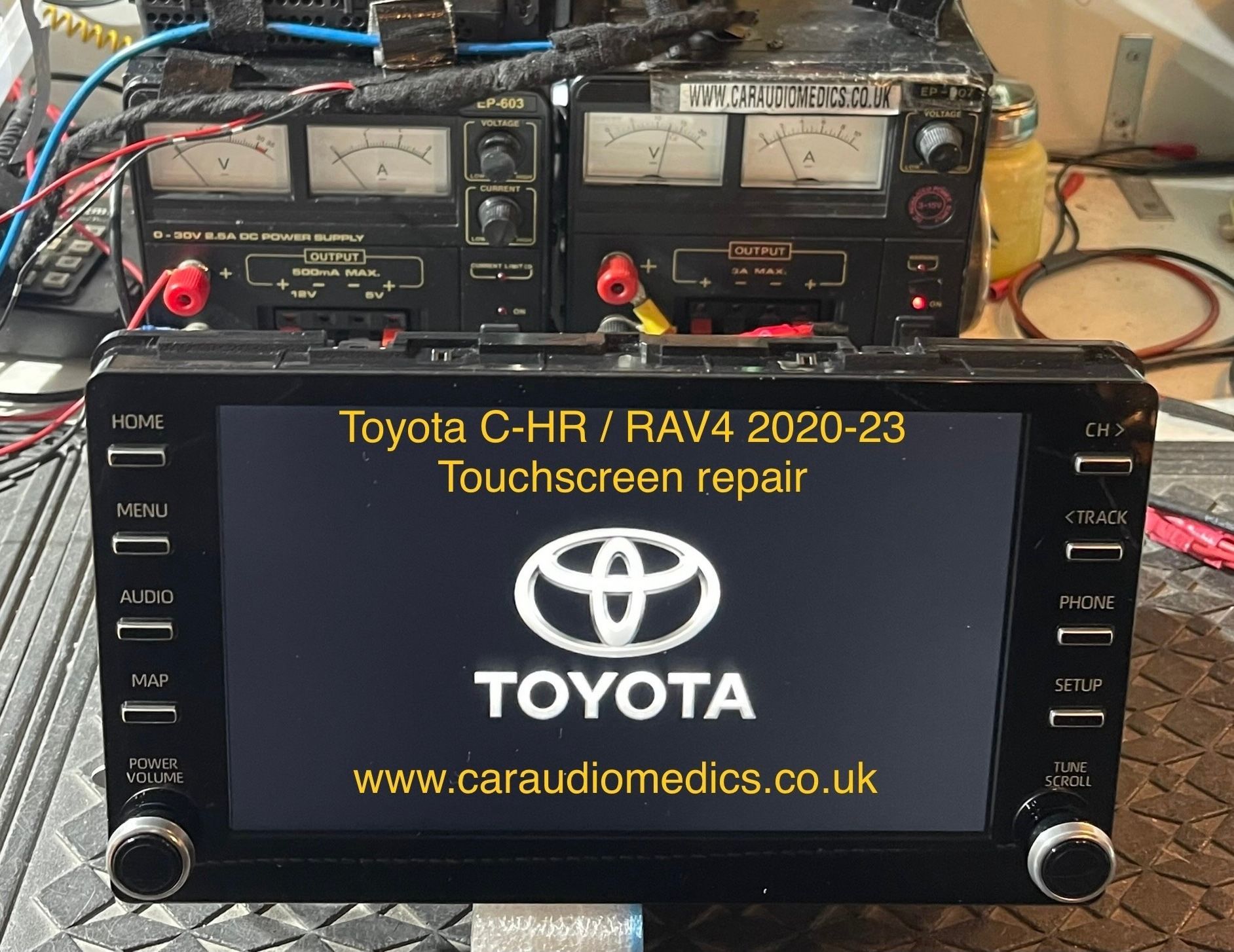 Toyota C-HR 2023 + RAV4 2020 2021 2022 2023 2024 86140-F4500 86140-F4051 CVRT29E0AE 
Repair delaminated faulty touchscreen 
www.caraudiomedics.co.uk
