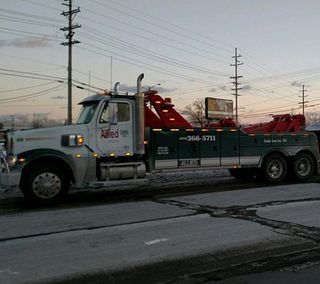 Our commercial truck towing services being performed in Detroit, MI