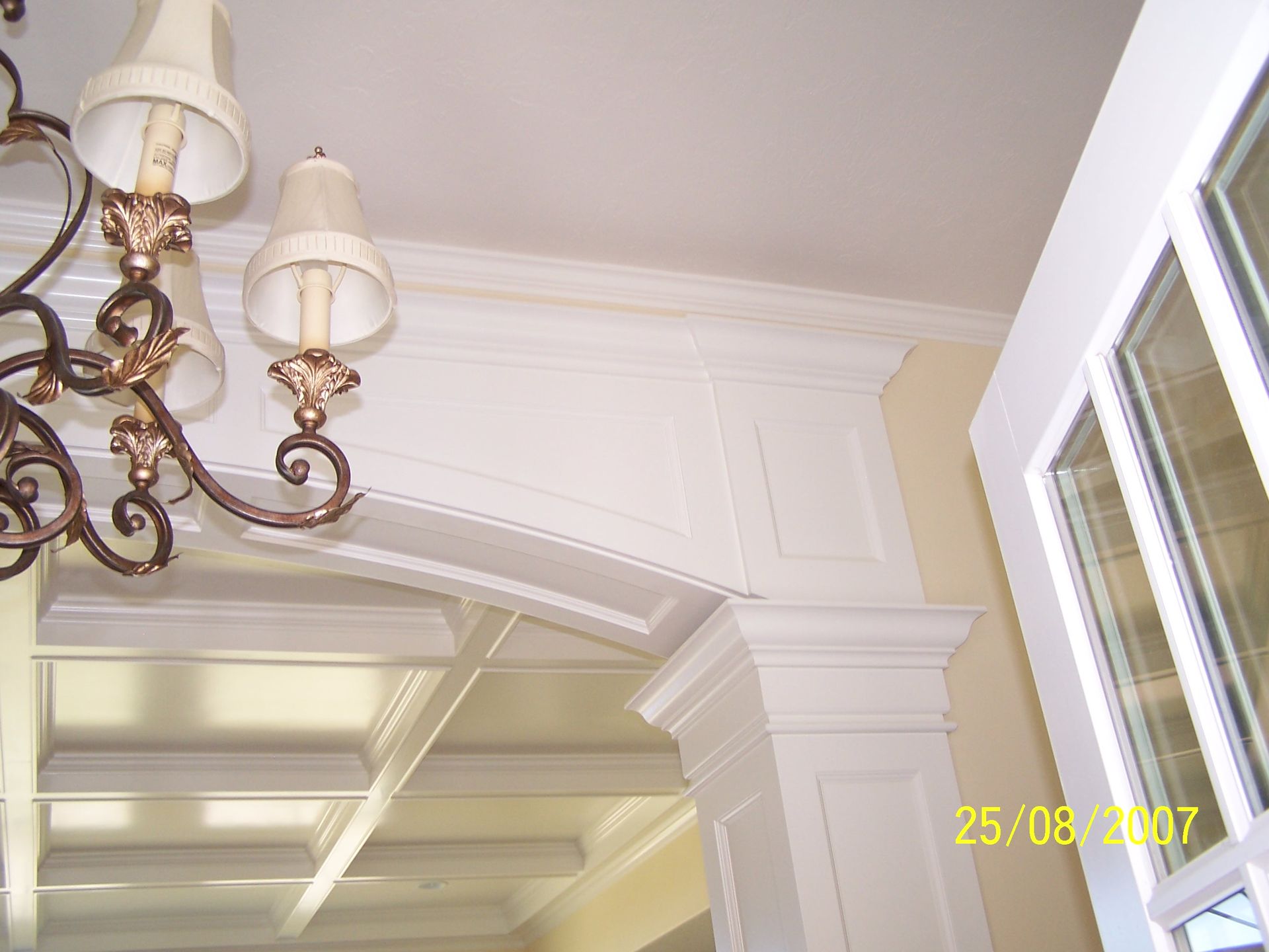 A picture of a chandelier taken on august 25th 2007