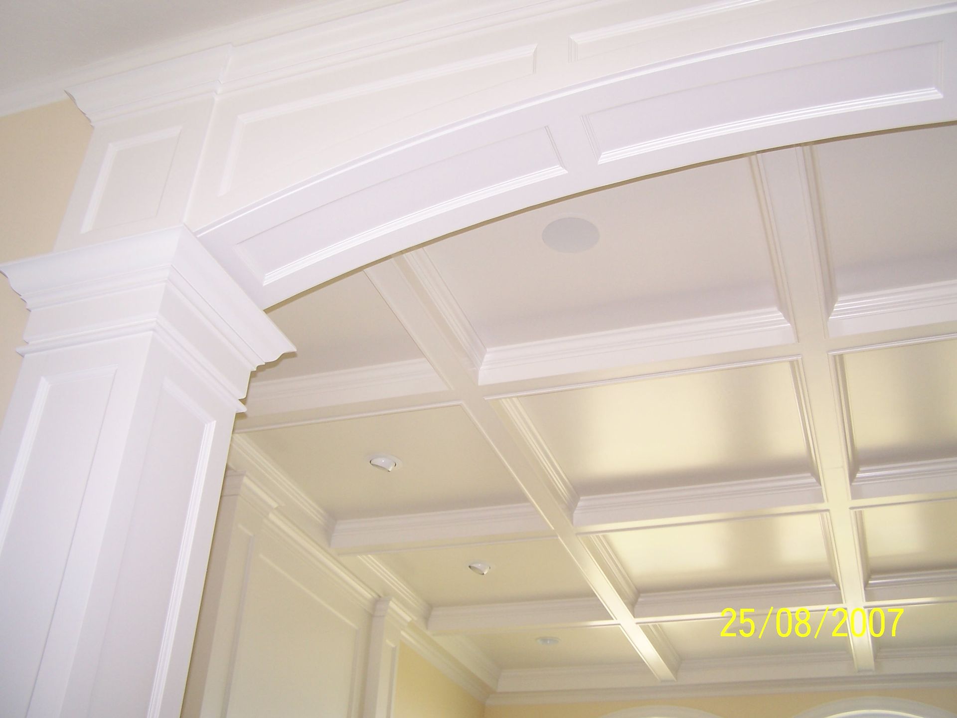 A picture of a coffered ceiling was taken on august 25 2007