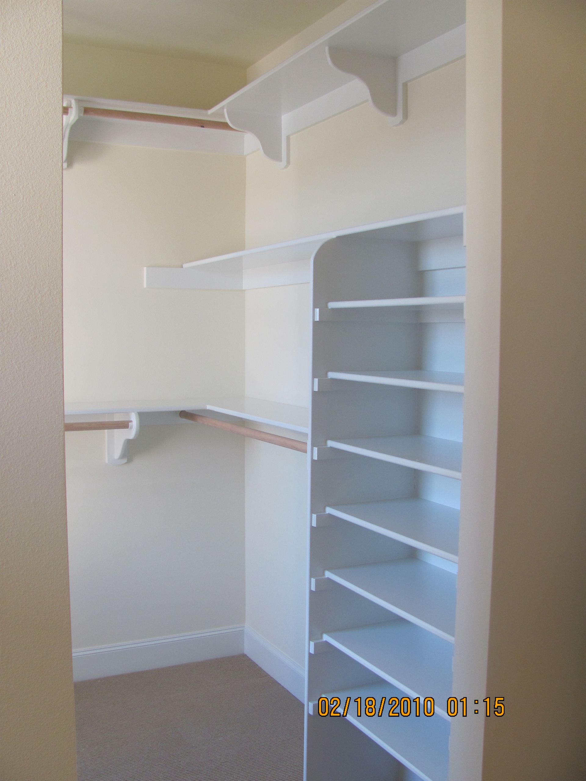 A photo of a walk in closet was taken on 12/15/17