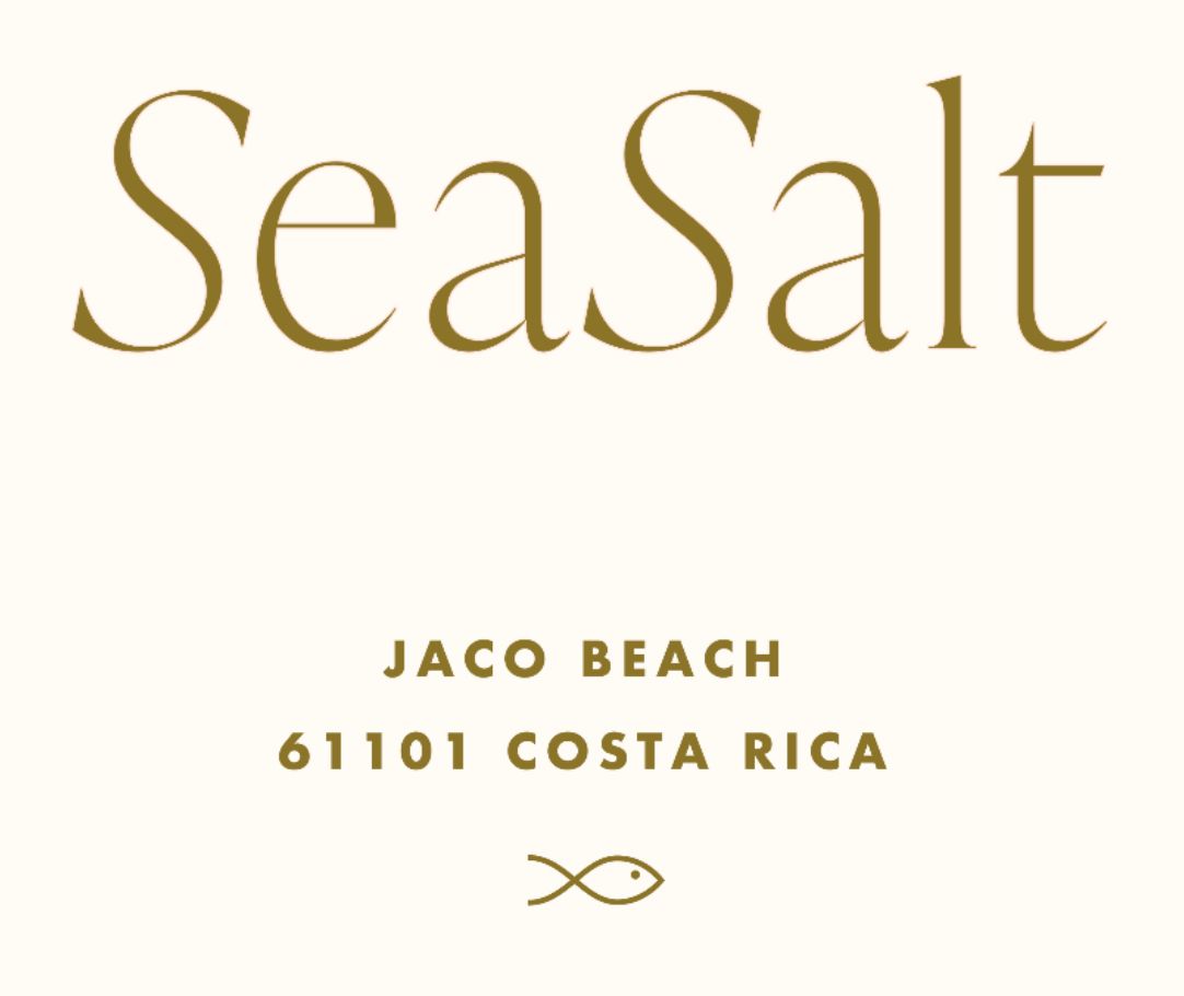 The logo for sea salt jaco beach costa rica